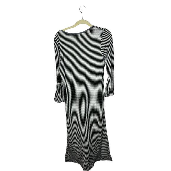 Anthropologie Postmark Striped Henley Tunic Midi Dress large Linen Blend - Picture 3 of 3